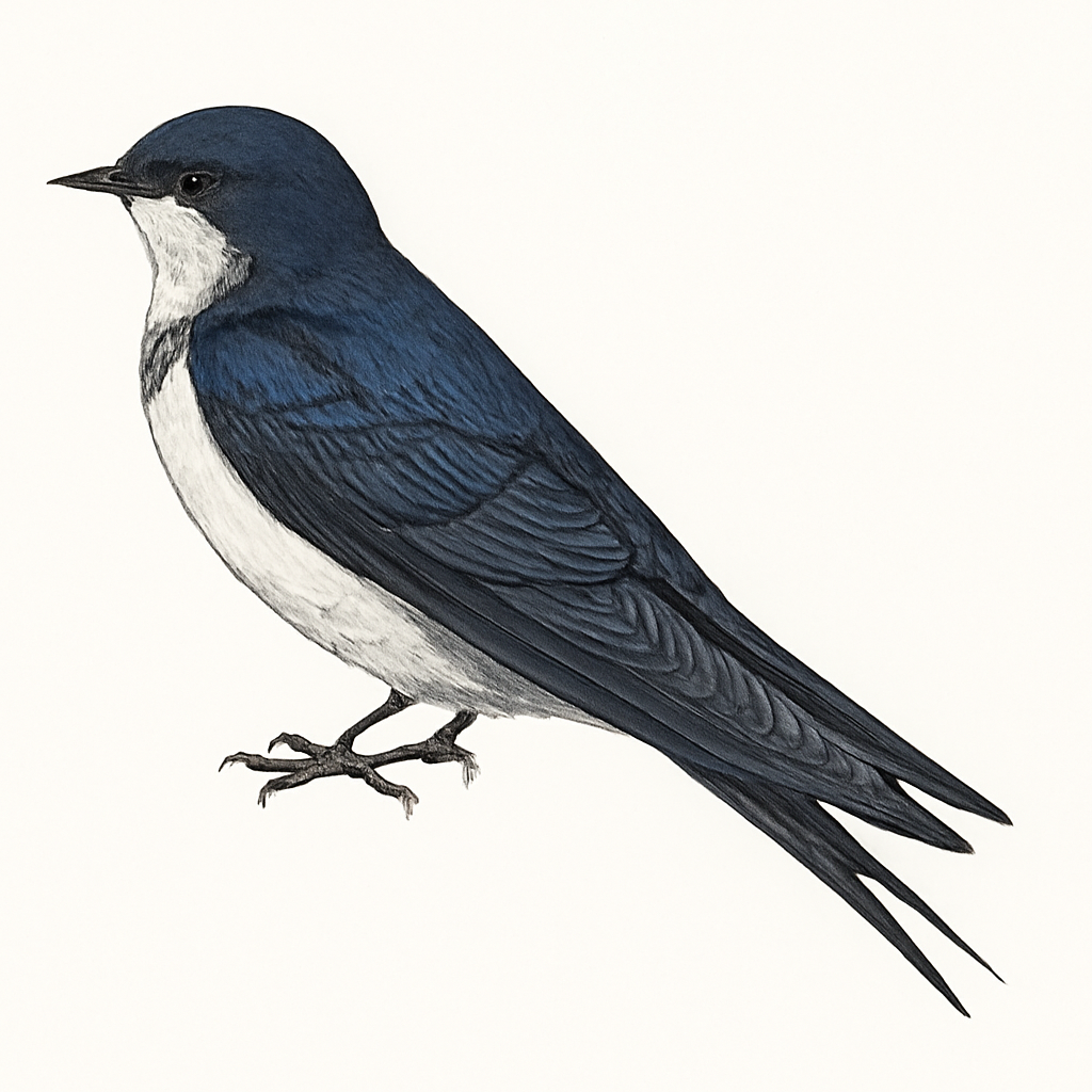 Illustrazione di Montane Blue Swallow