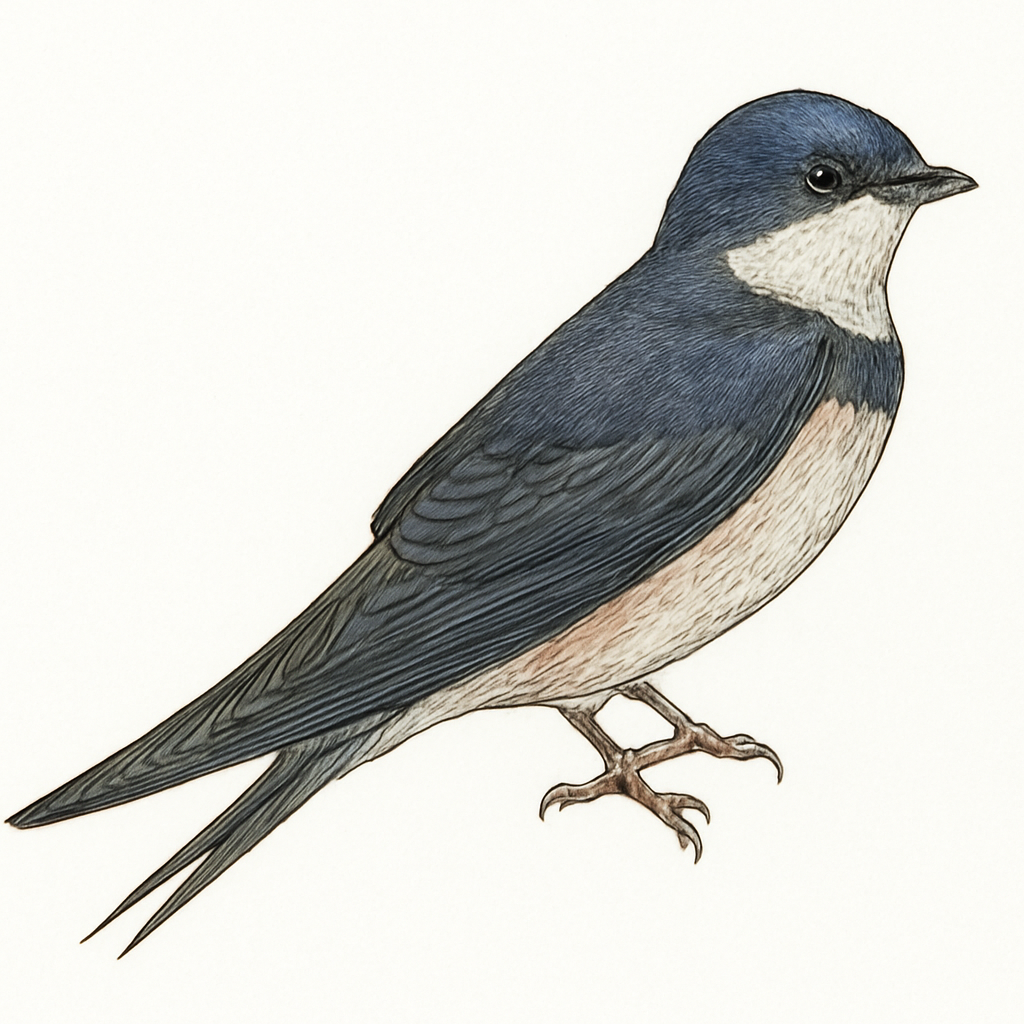 Illustration von Medaillonschwalbe