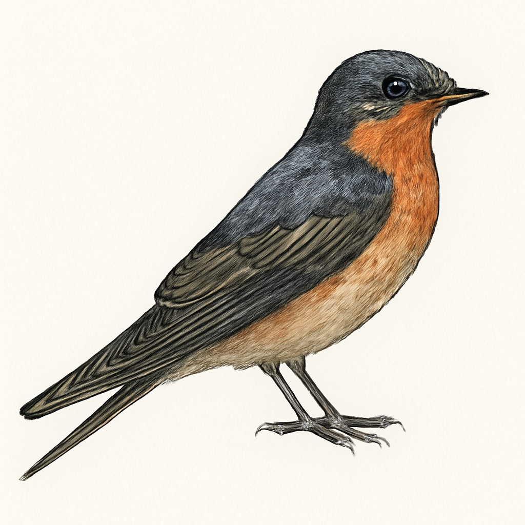 Ilustração de andorinha-de-peito-ruivo