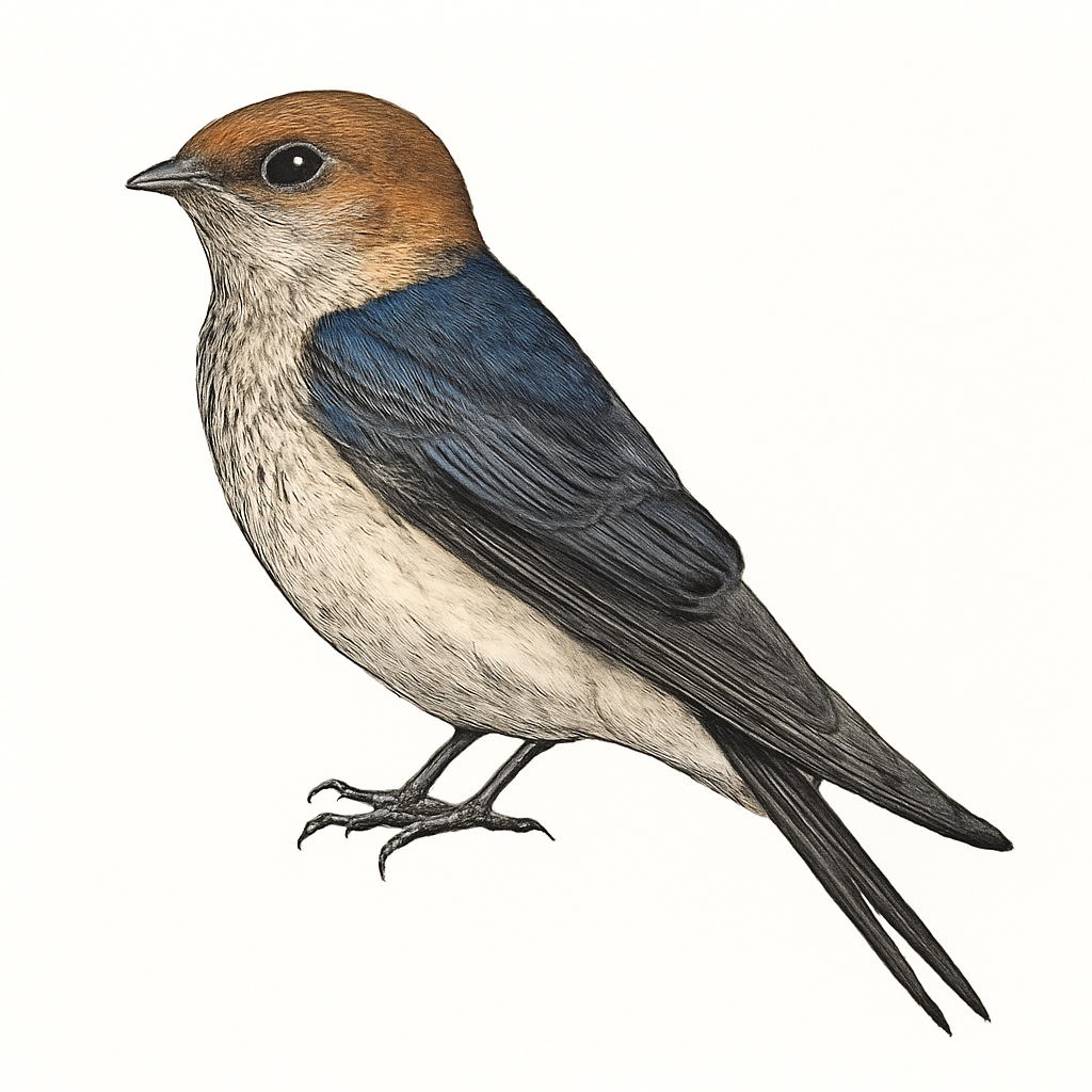 Illustration von Braunscheitelschwalbe