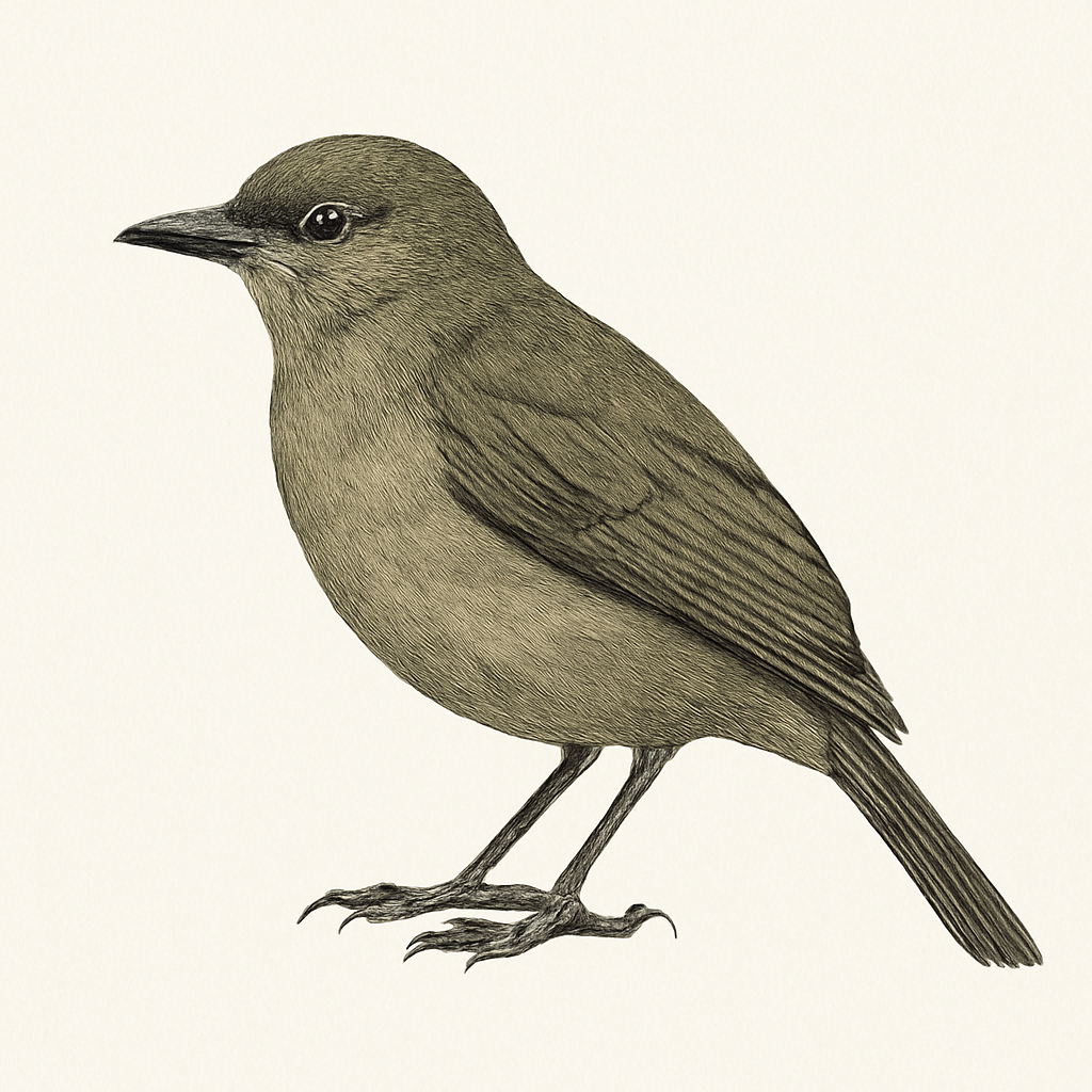 Ilustración de Bulbul de Zanzíbar