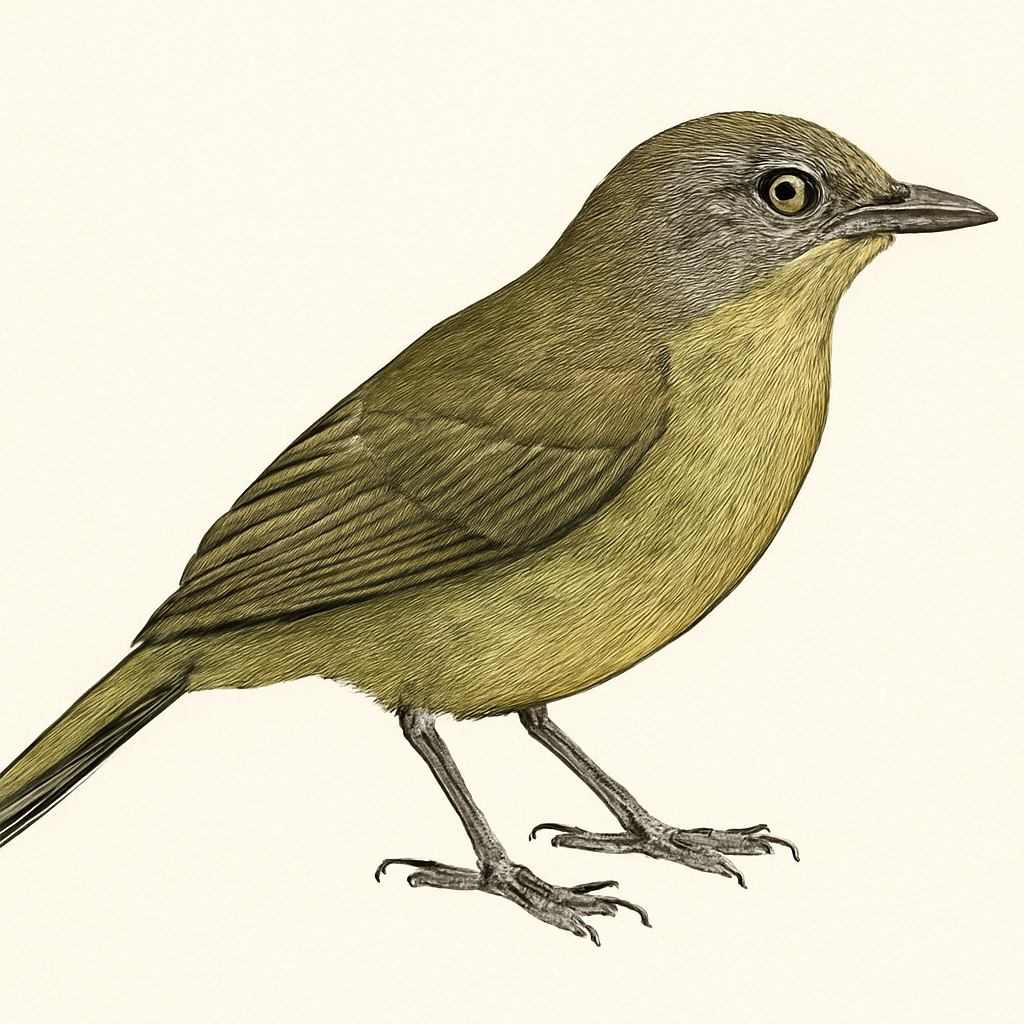 Grey-olive Greenbul illustration