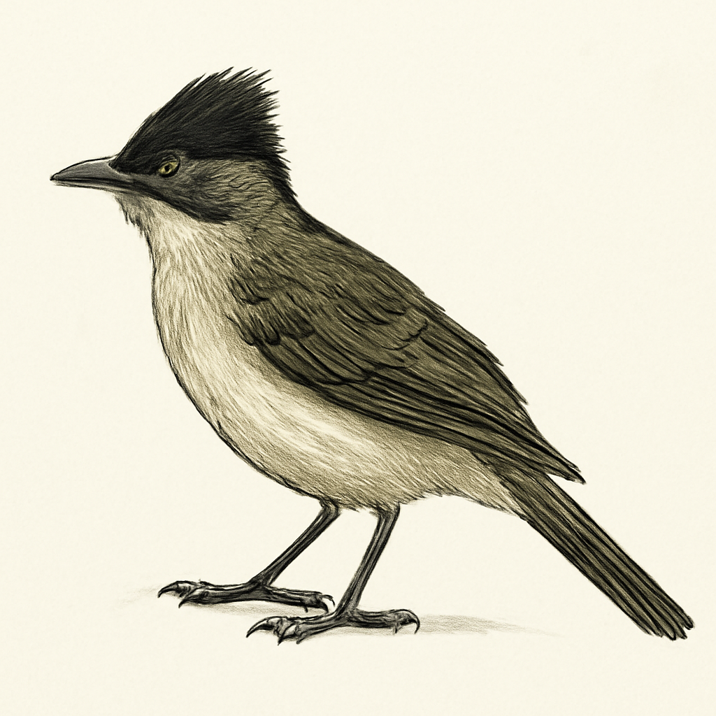 Illustration de Bulbul chevelu