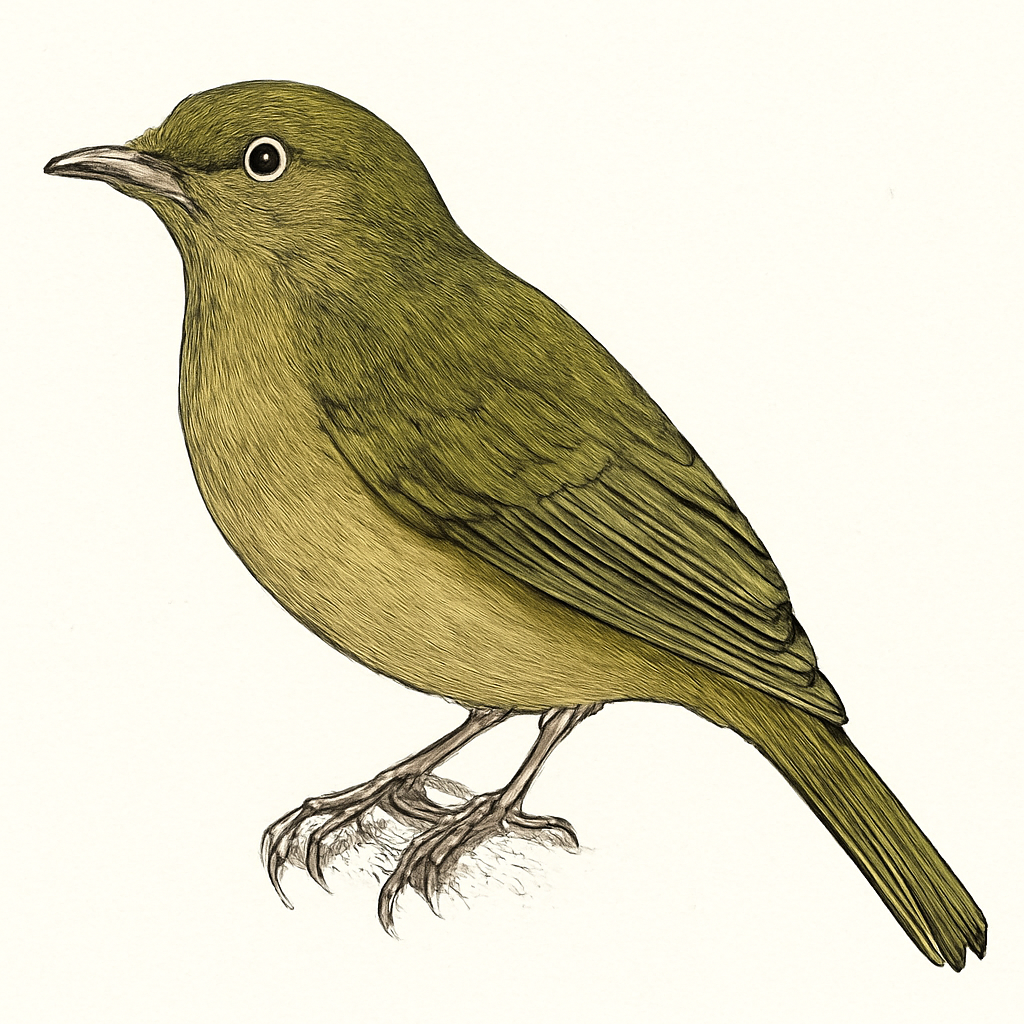 Illustration von Olivbülbül