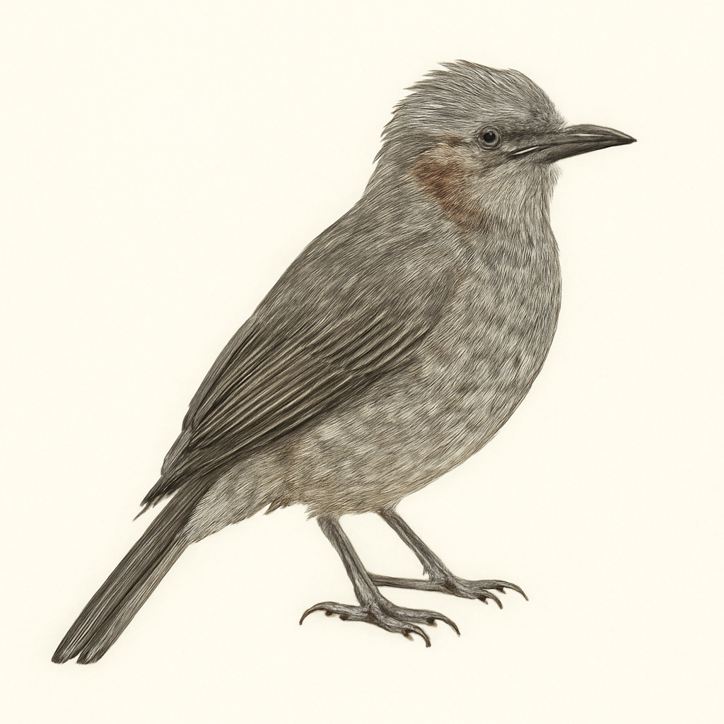 Brown-eared Bulbul illustration
