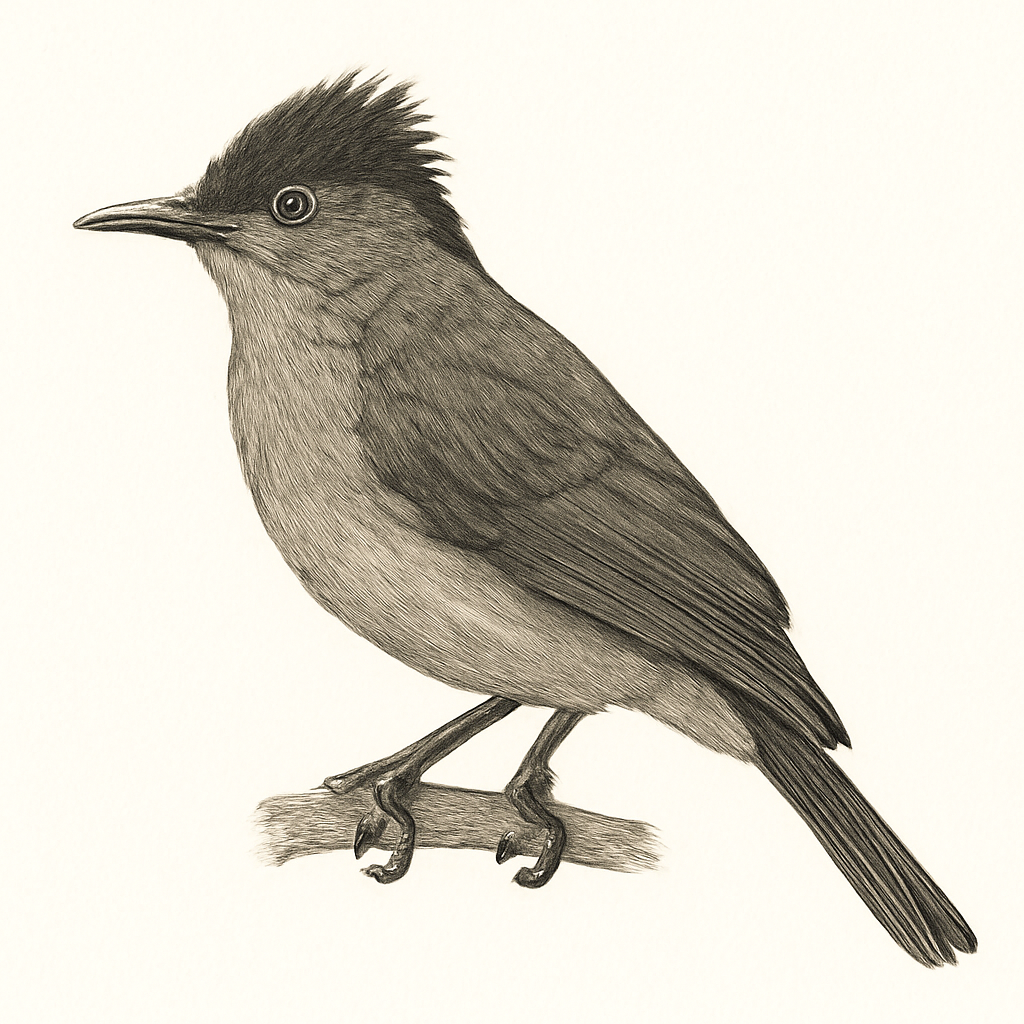 Illustration von Madagaskar-Rotschnabelbülbül