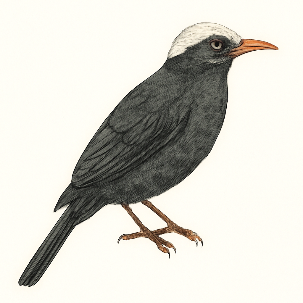 Ilustración de Bulbul Negro