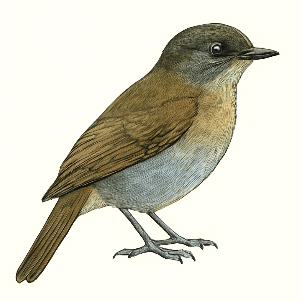 Ilustración de Bulbul Ventrigrís