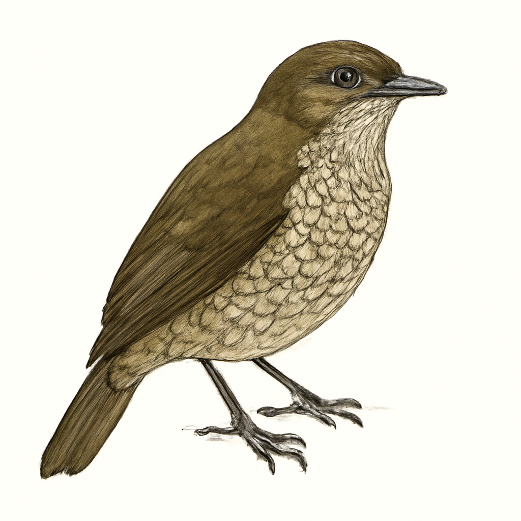 Scaly-breasted Bulbul illustration