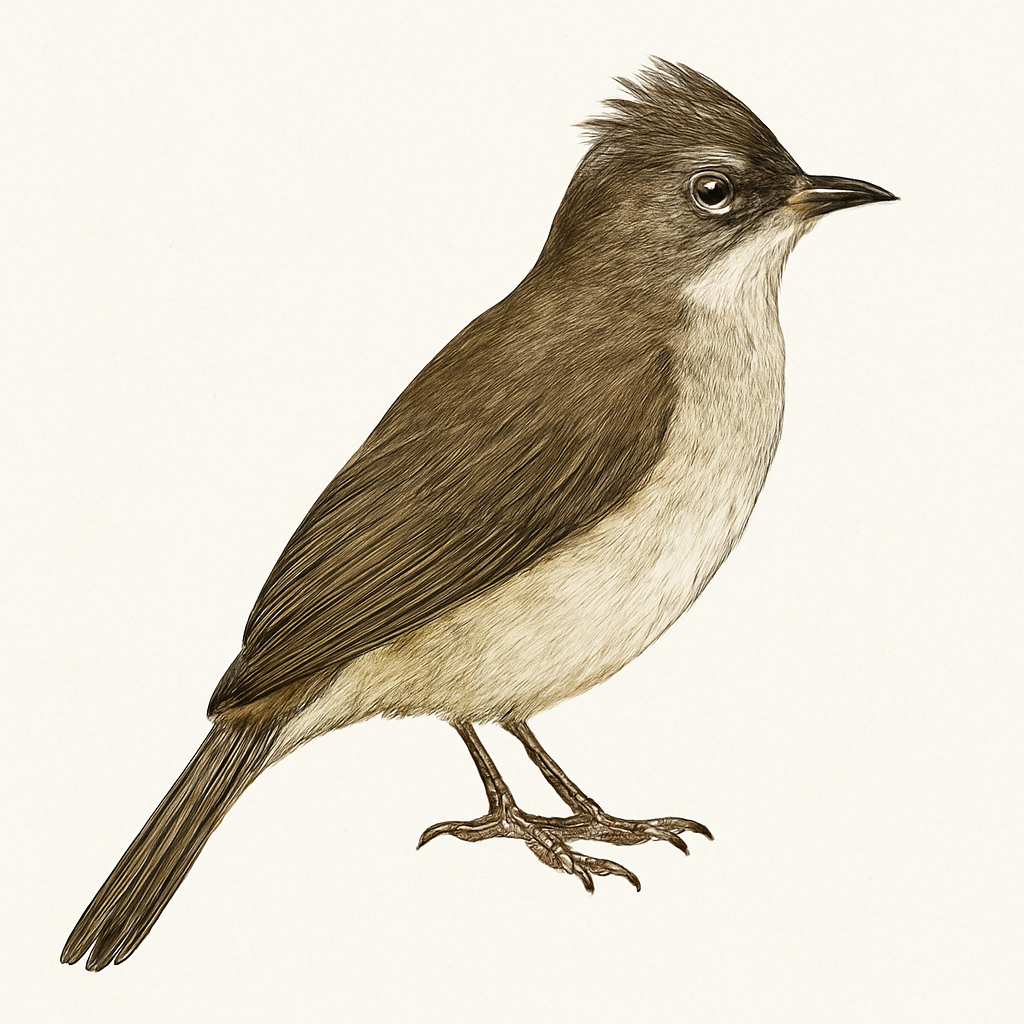 Ilustração de cream-vented bulbul