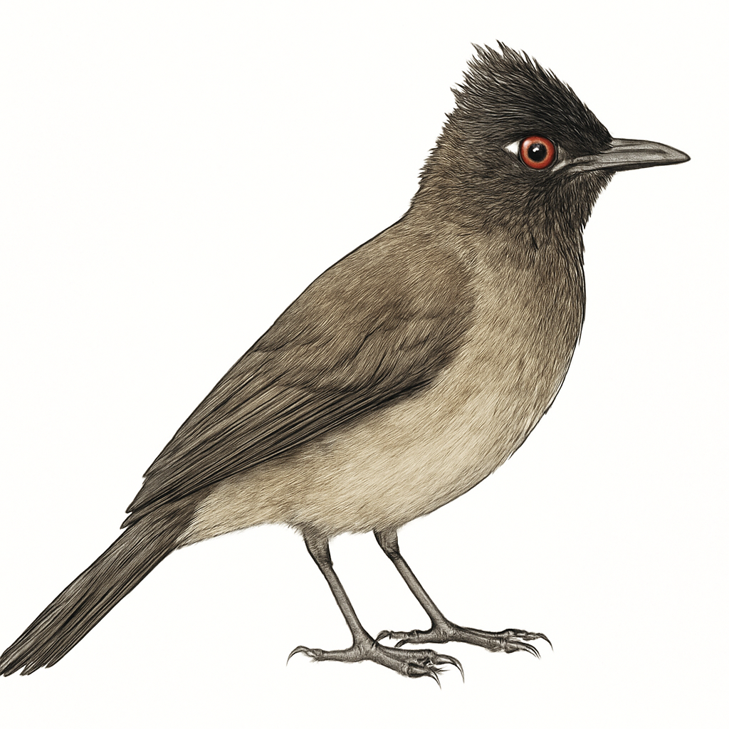 Illustration de Bulbul aux yeux rouges