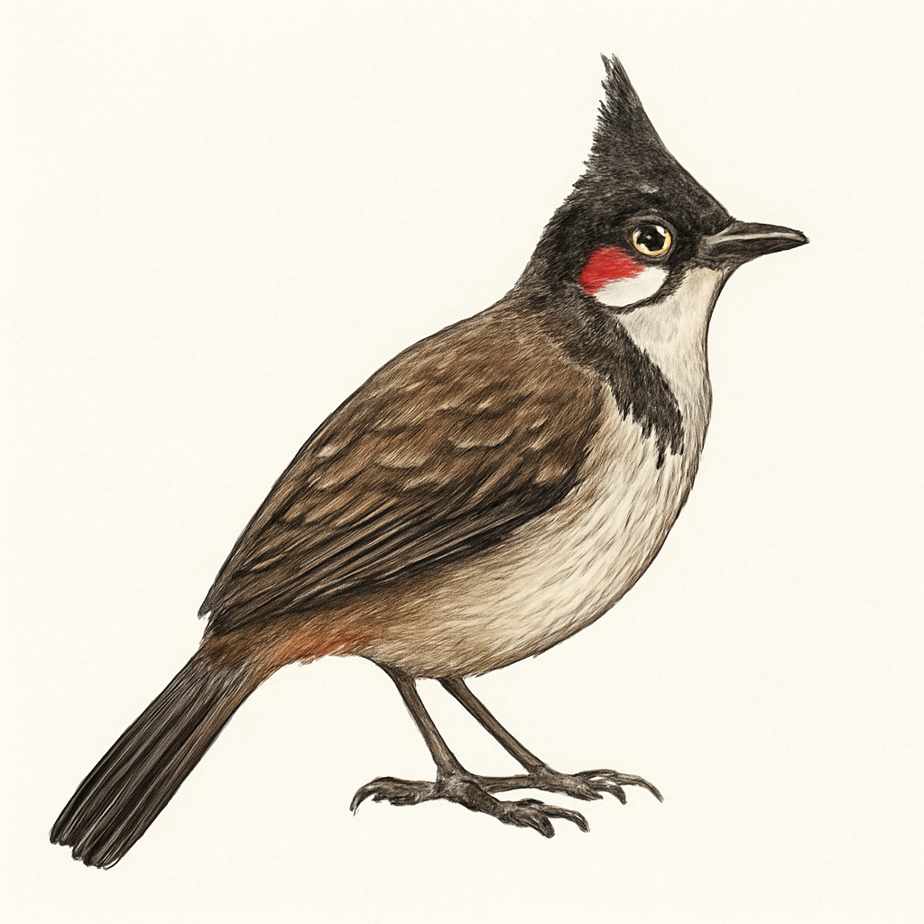 Illustration von Rotohrbülbül