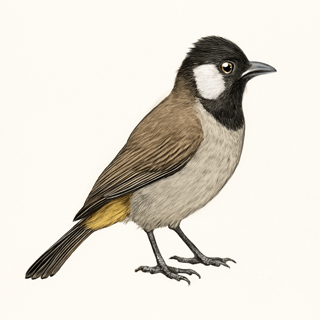 Illustration de Bulbul à oreillons blancs
