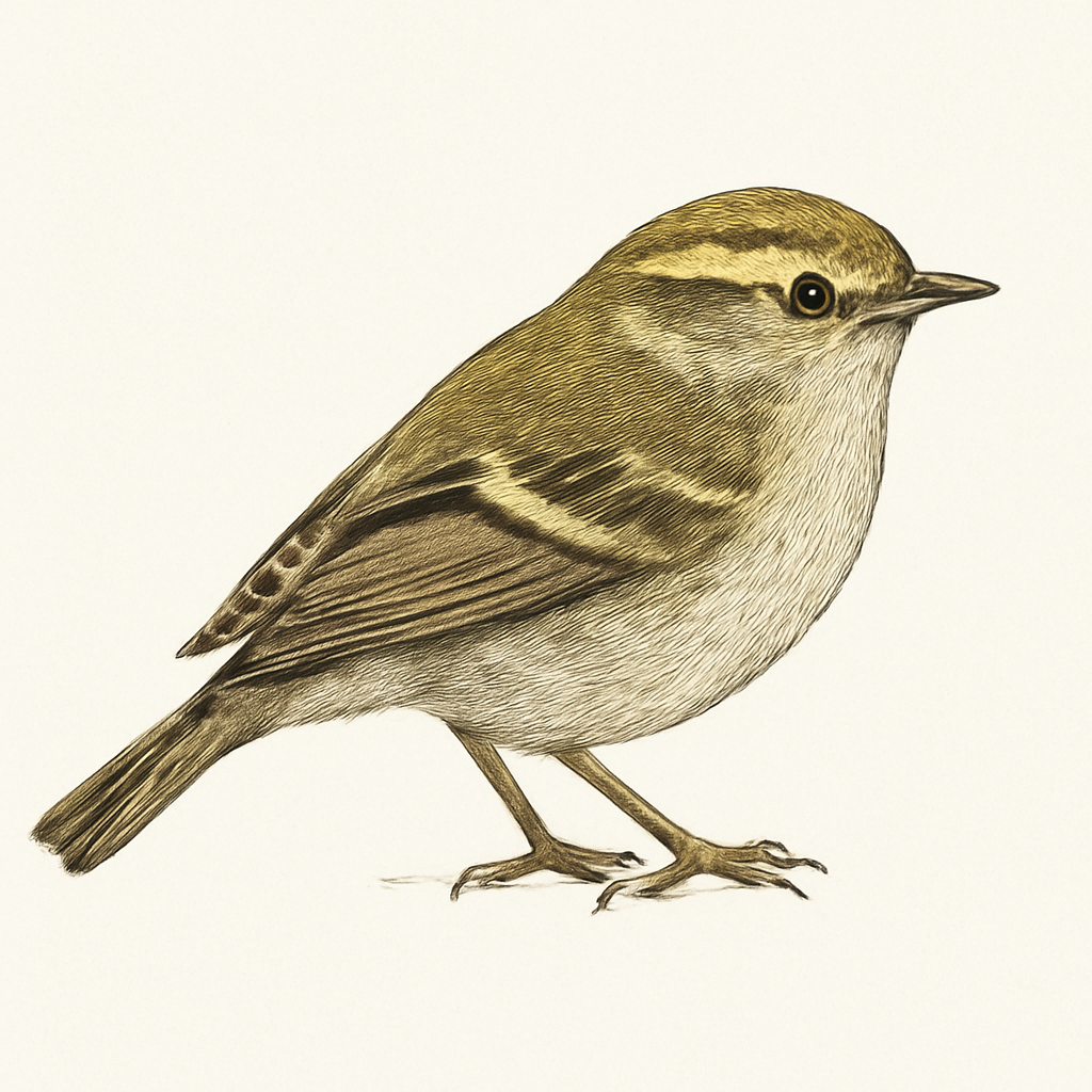 Pallas's Warbler illustration