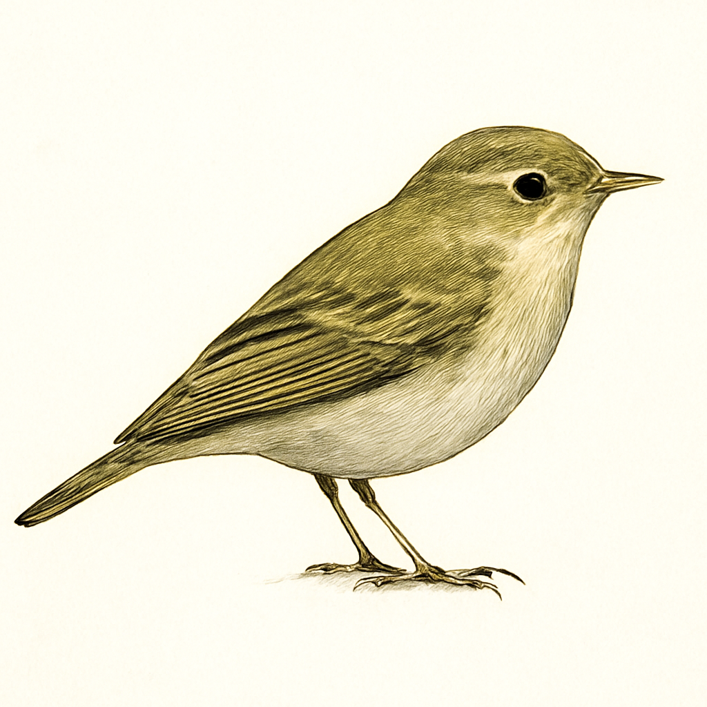 Ilustración de Mosquitero de Tickell/de Quinghai