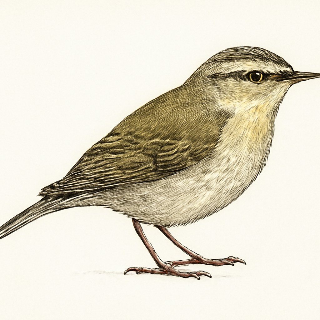 Ilustración de Mosquitero Gorjiclaro