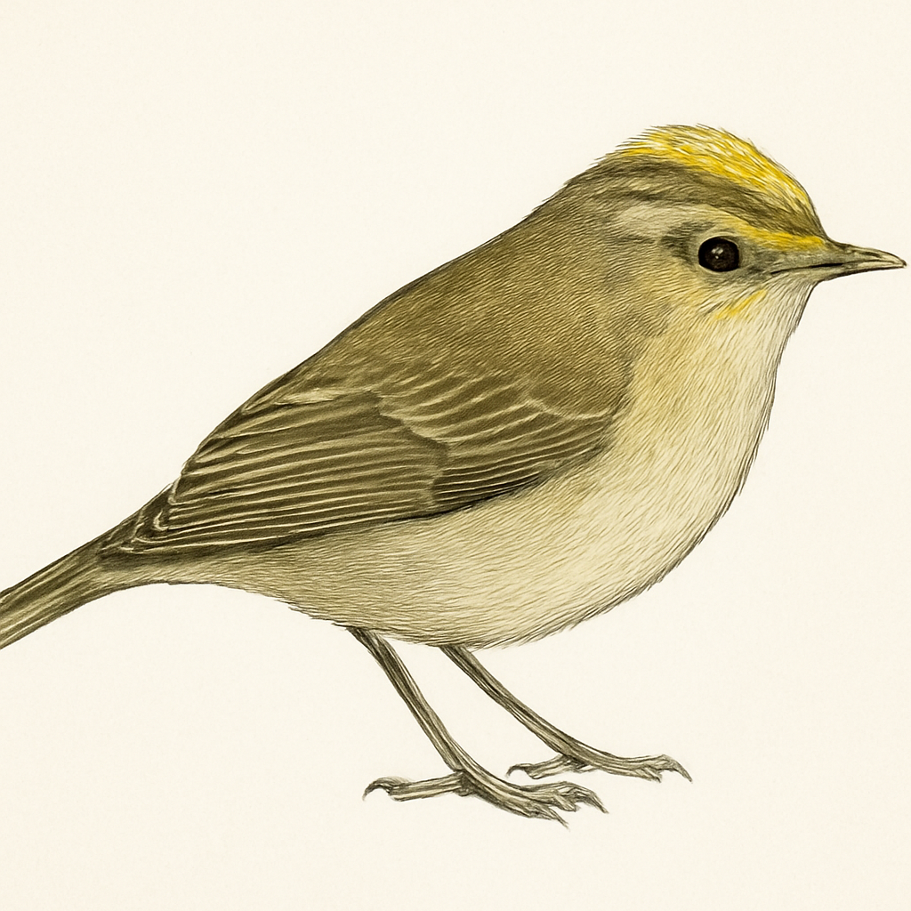 Eastern Crowned Warbler illustration
