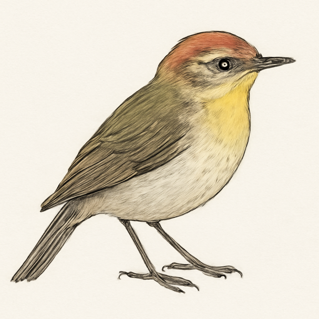 Ilustración de Mosquitero Gorjigualdo
