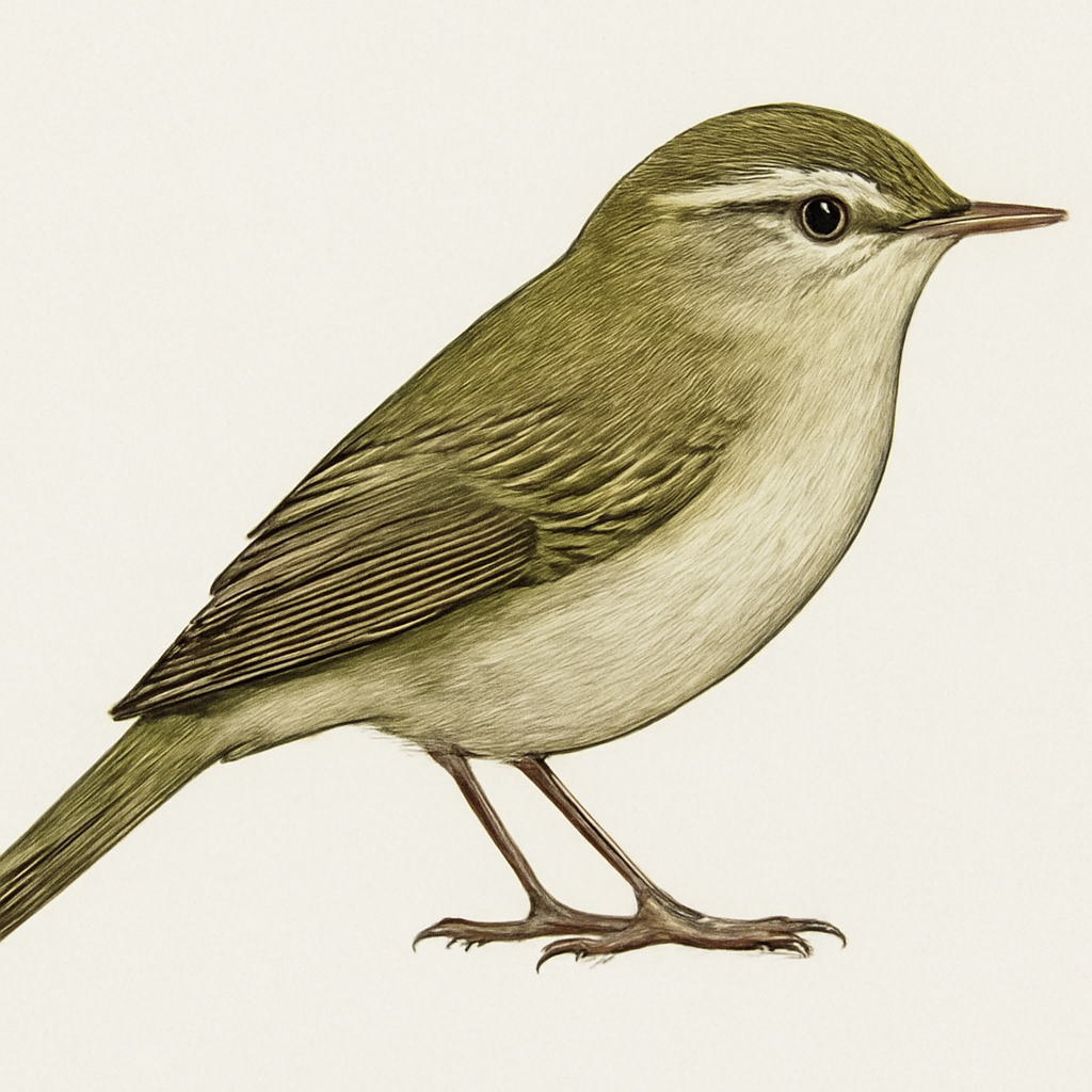 Illustration von Silberbrillen-Laubsänger