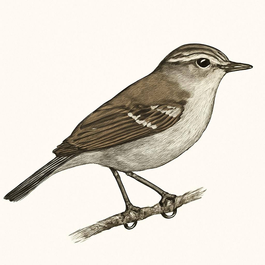 Two-barred Warbler illustration