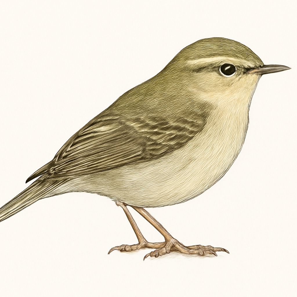 Kamchatka Leaf Warbler illustration