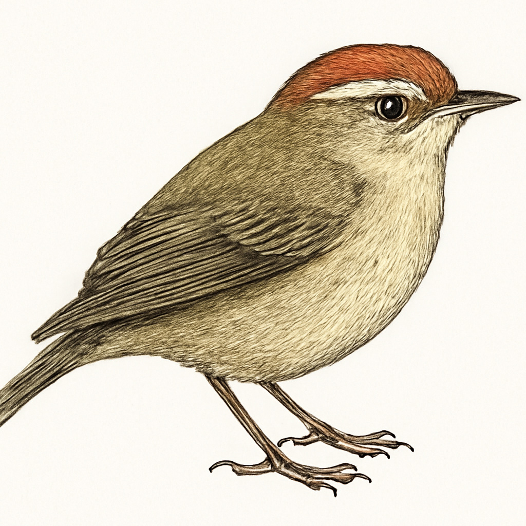 Chestnut-crowned Warbler illustration