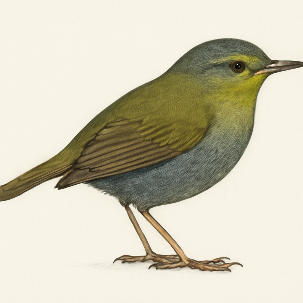 Illustration de Tésie à ventre ardoise
