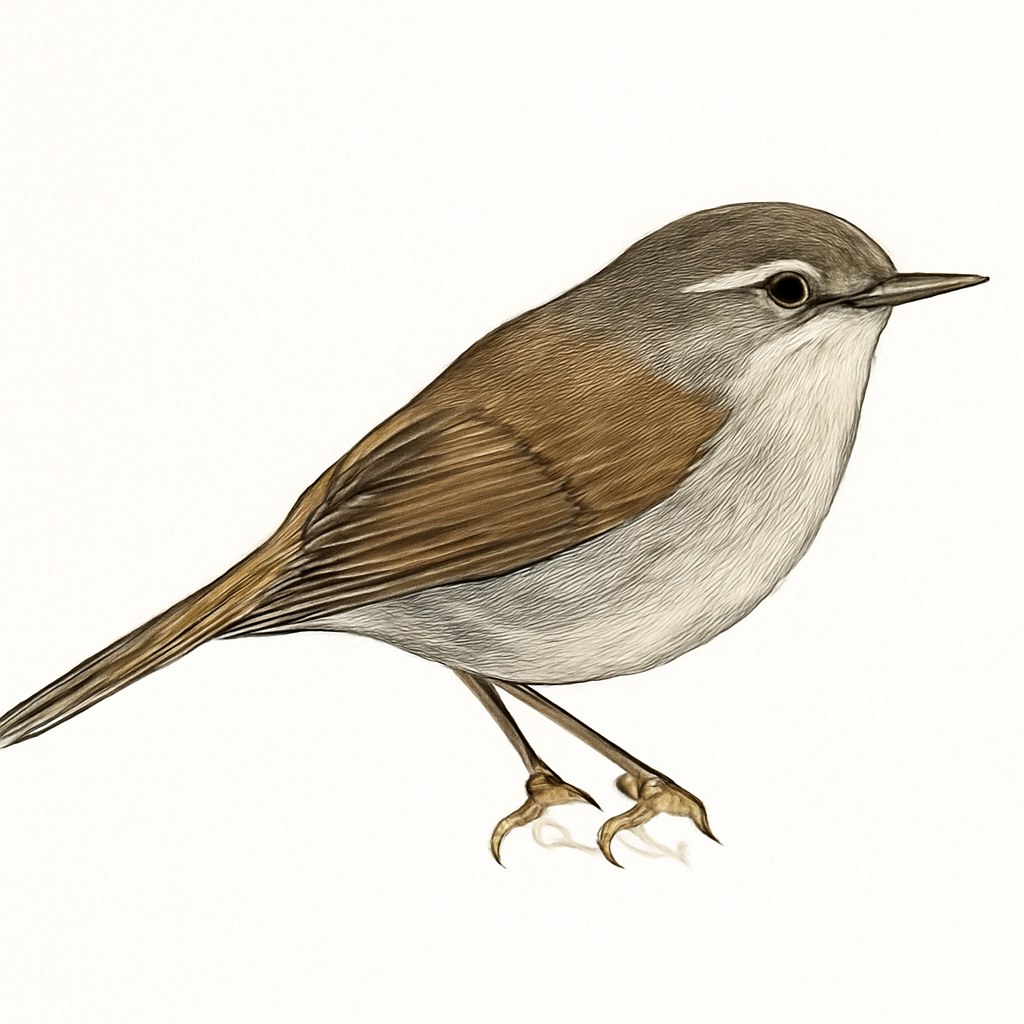 Illustrazione di Gray-sided Bush Warbler