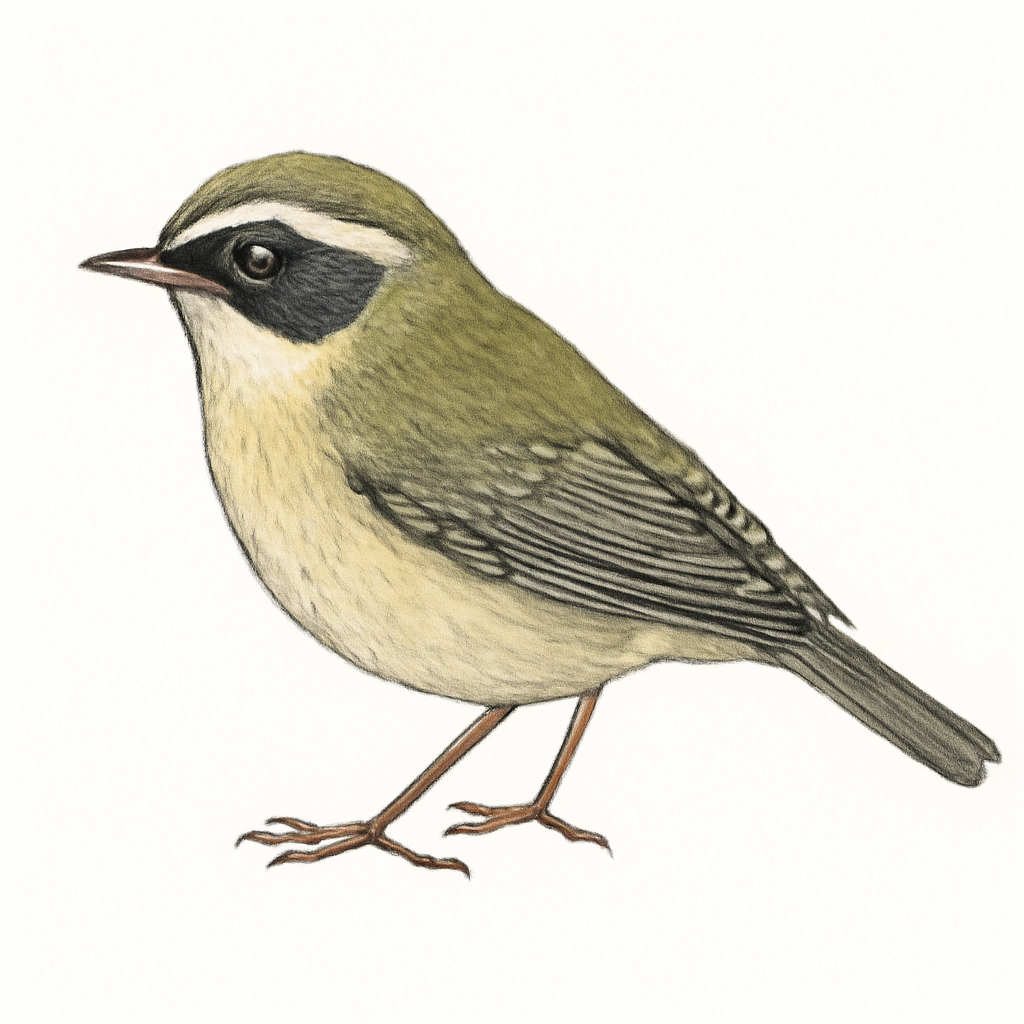 Illustrazione di Black-faced Warbler