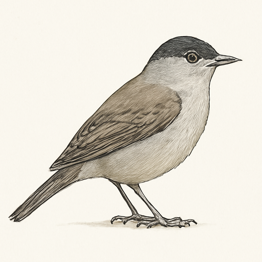 Eurasian Blackcap illustration
