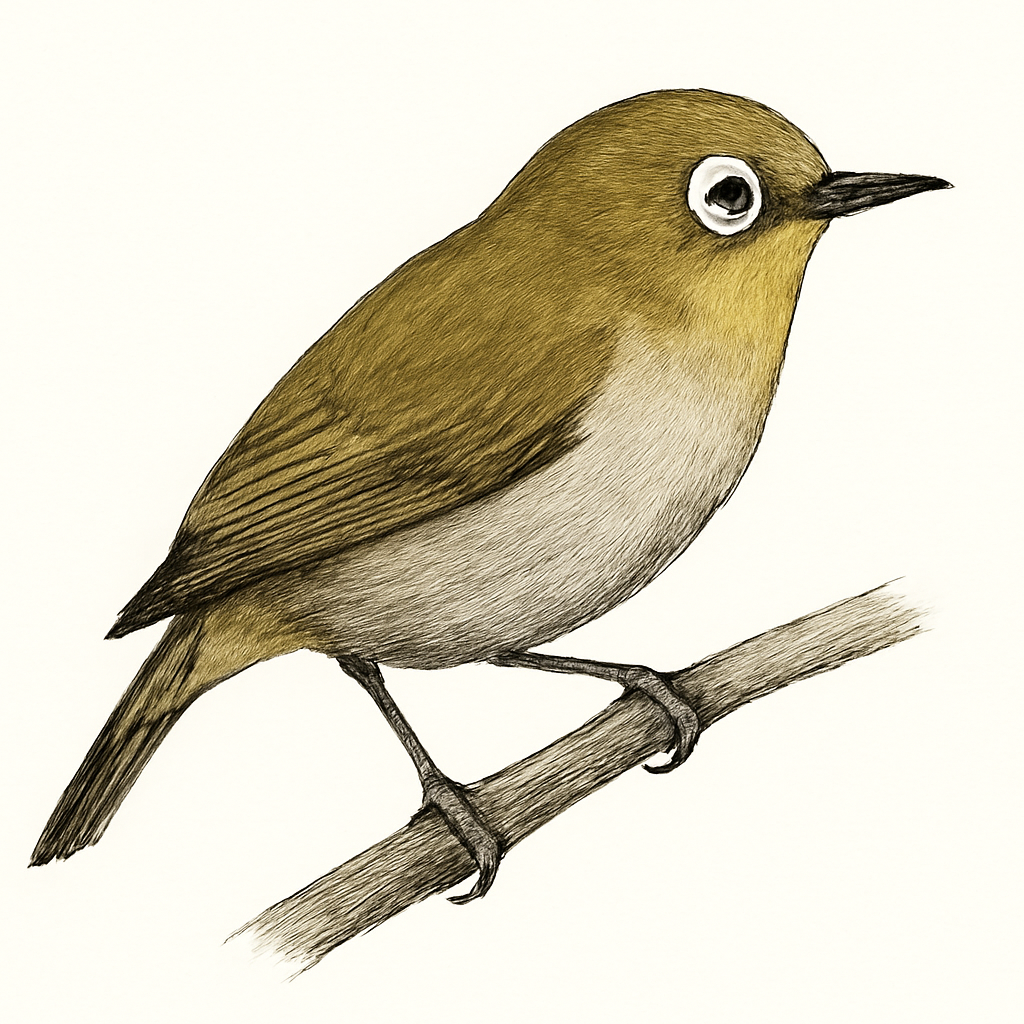 Illustration von Gangesbrillenvogel