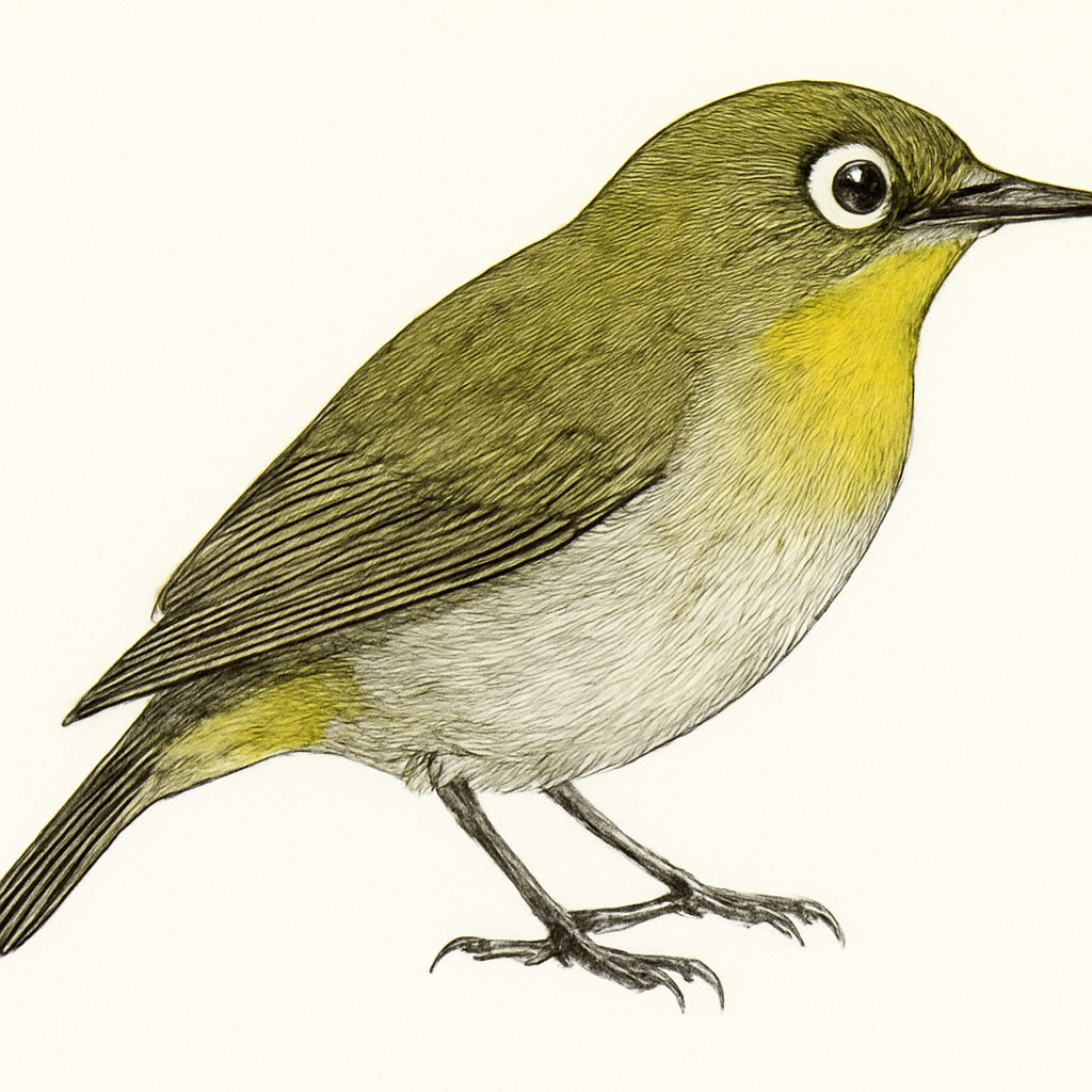 Ilustração de southern yellow white-eye