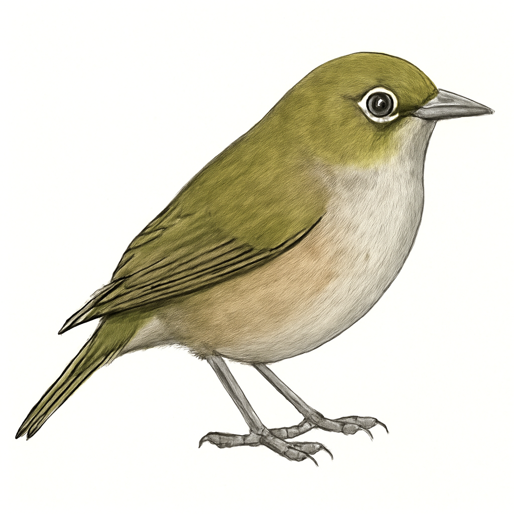 Illustration von Graumantel-Brillenvogel