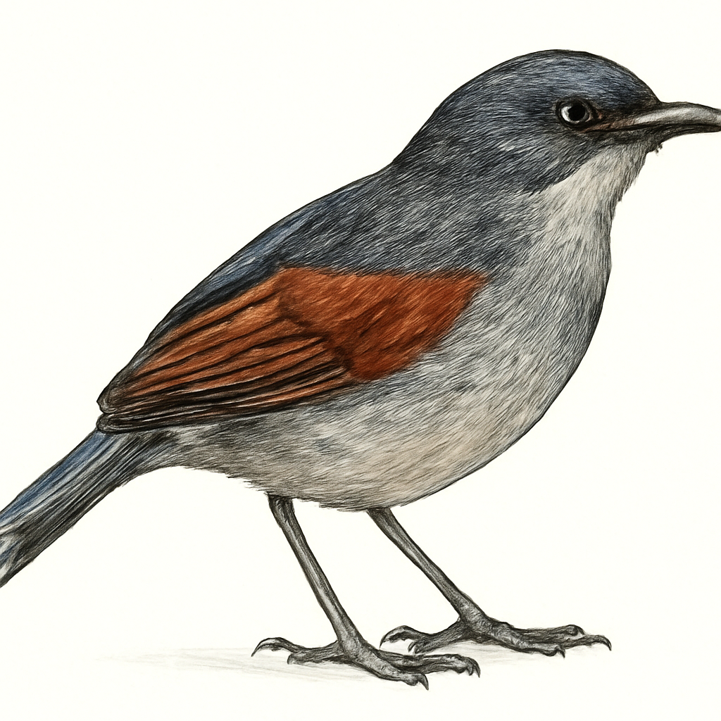 Illustrazione di Chestnut-winged Babbler