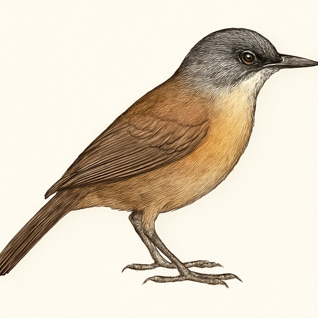 Illustrazione di Gray-hooded Babbler