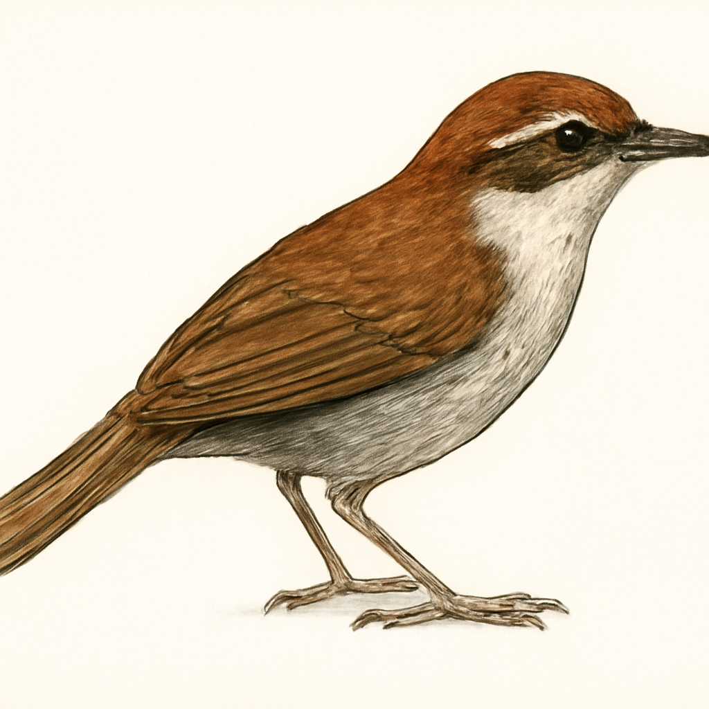 Illustration von Rotkopf-Buschtimalie