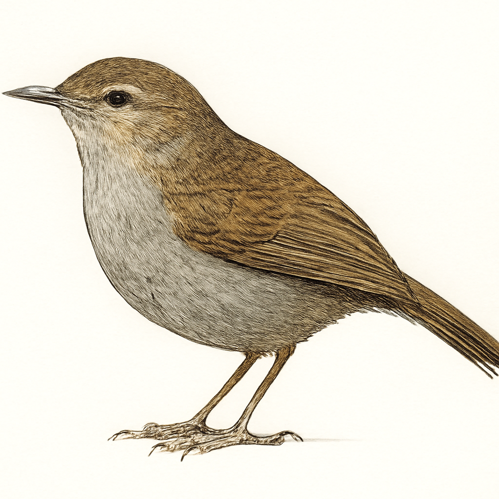 Illustration von Graubauch-Zaunkönigtimalie