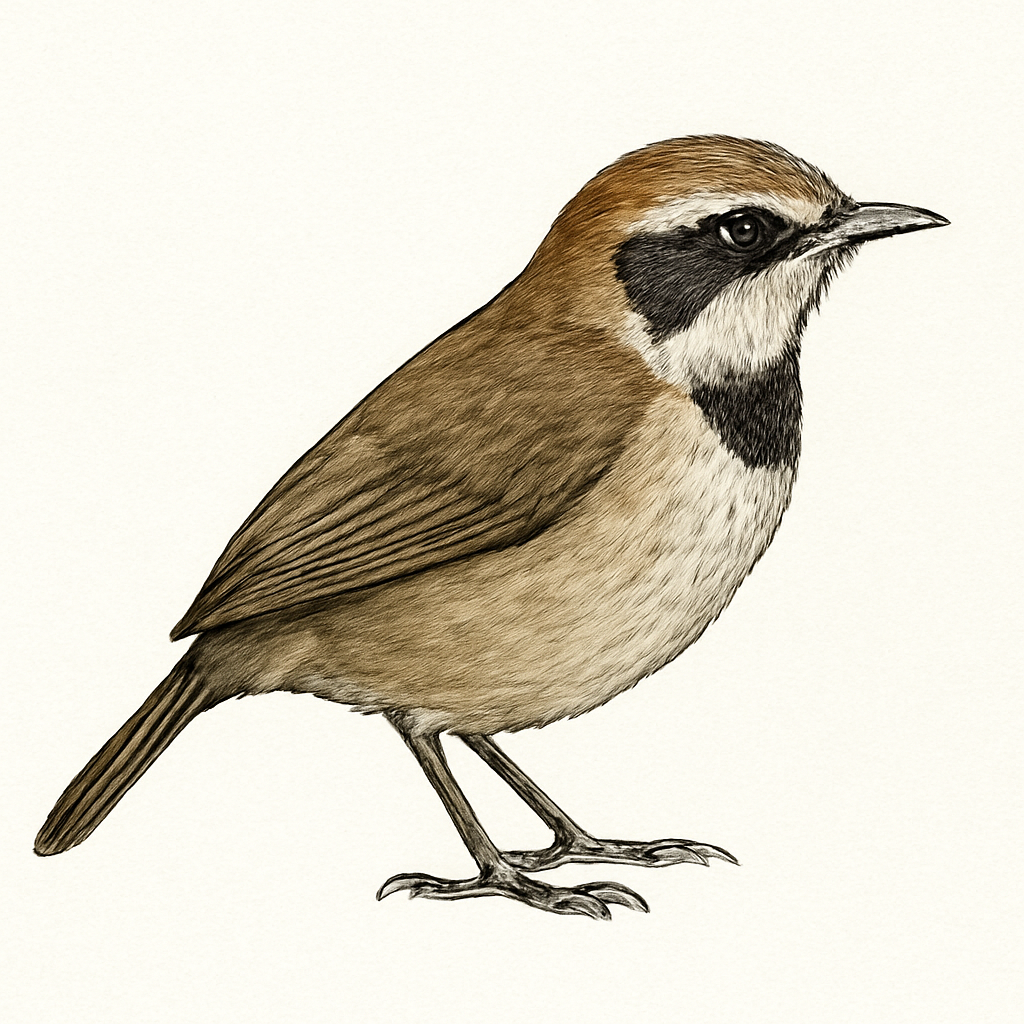 Ilustración de Timalí Gorjinegro