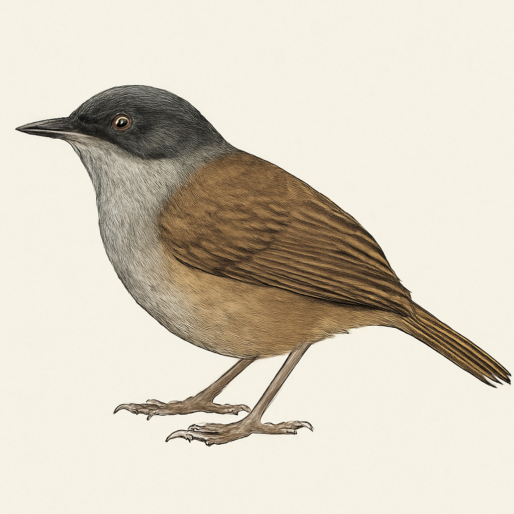 Illustration von Schwarzbrauen-Buschtimalie
