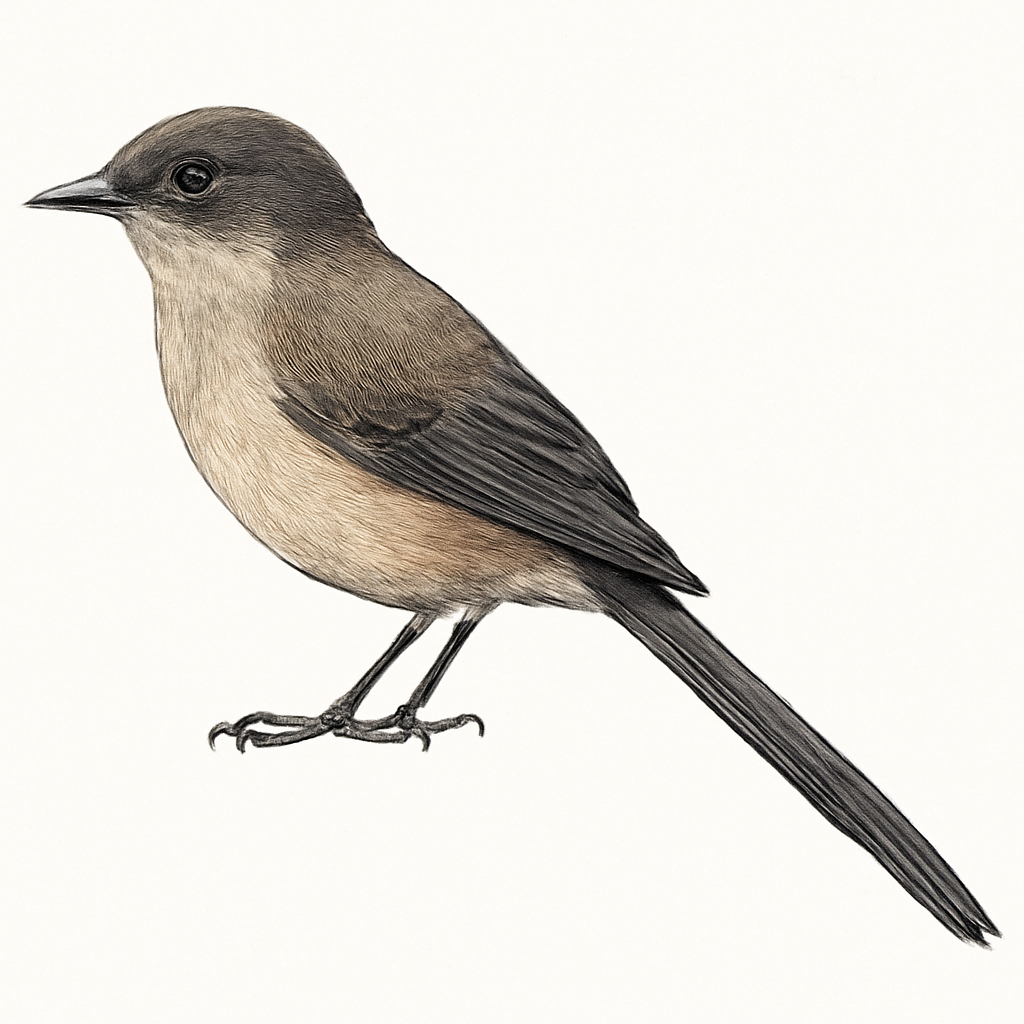 Ilustración de Sibia Colilarga