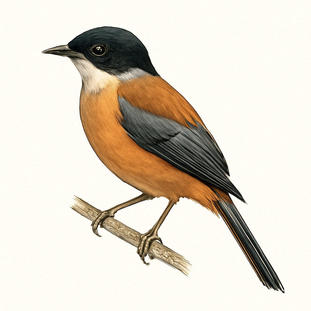 Illustrazione di Rufous Sibia