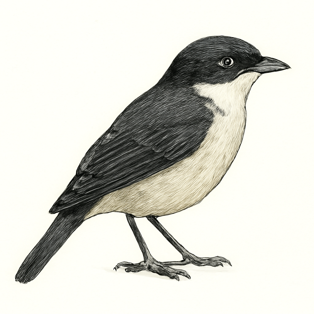 Ilustración de Sibia Dorsinegra