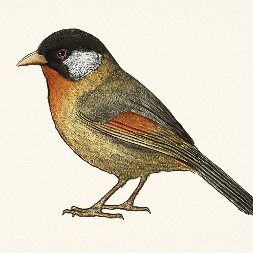 Silver-eared Mesia illustration