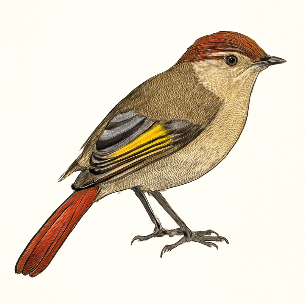 Red-tailed Minla illustration