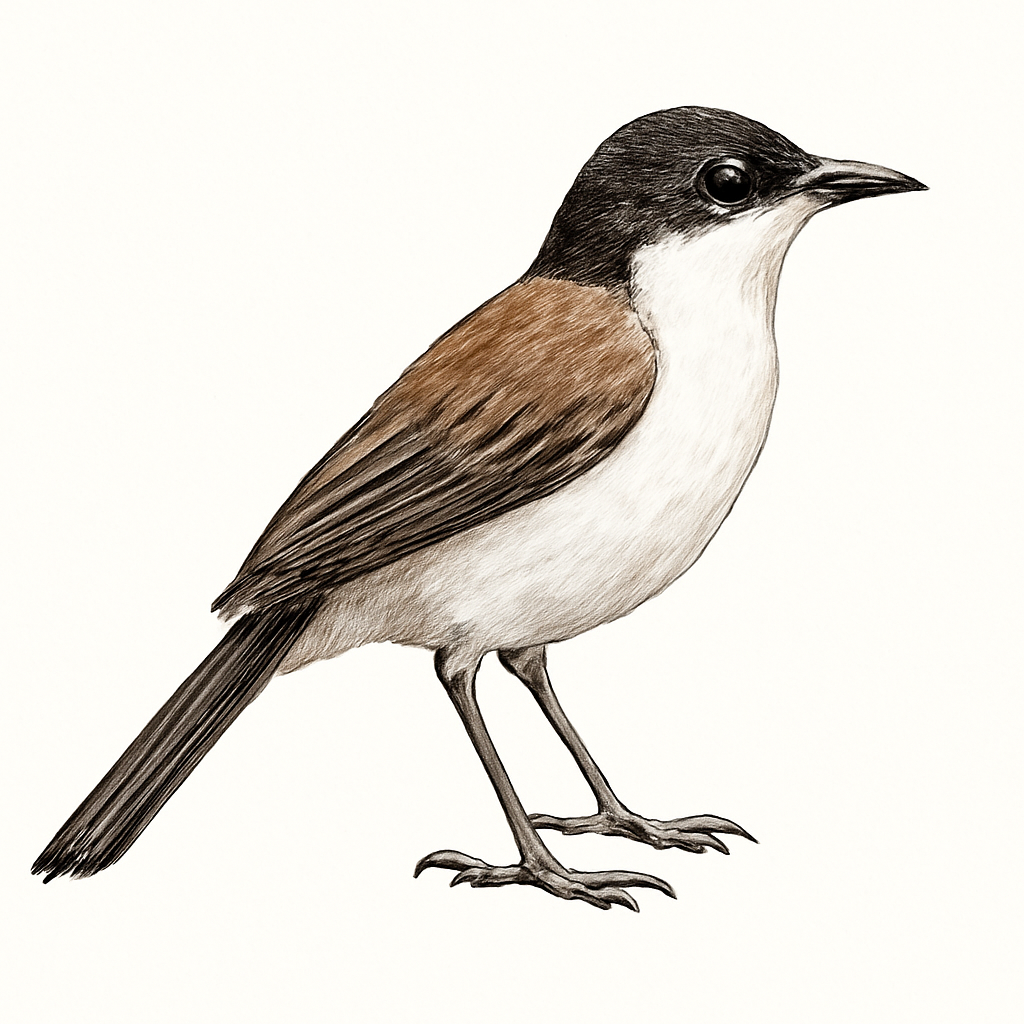 Illustration von Elsterdrosselhäherling