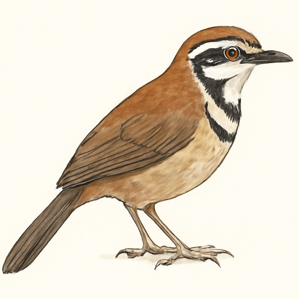 Lesser Necklaced Laughingthrush illustration
