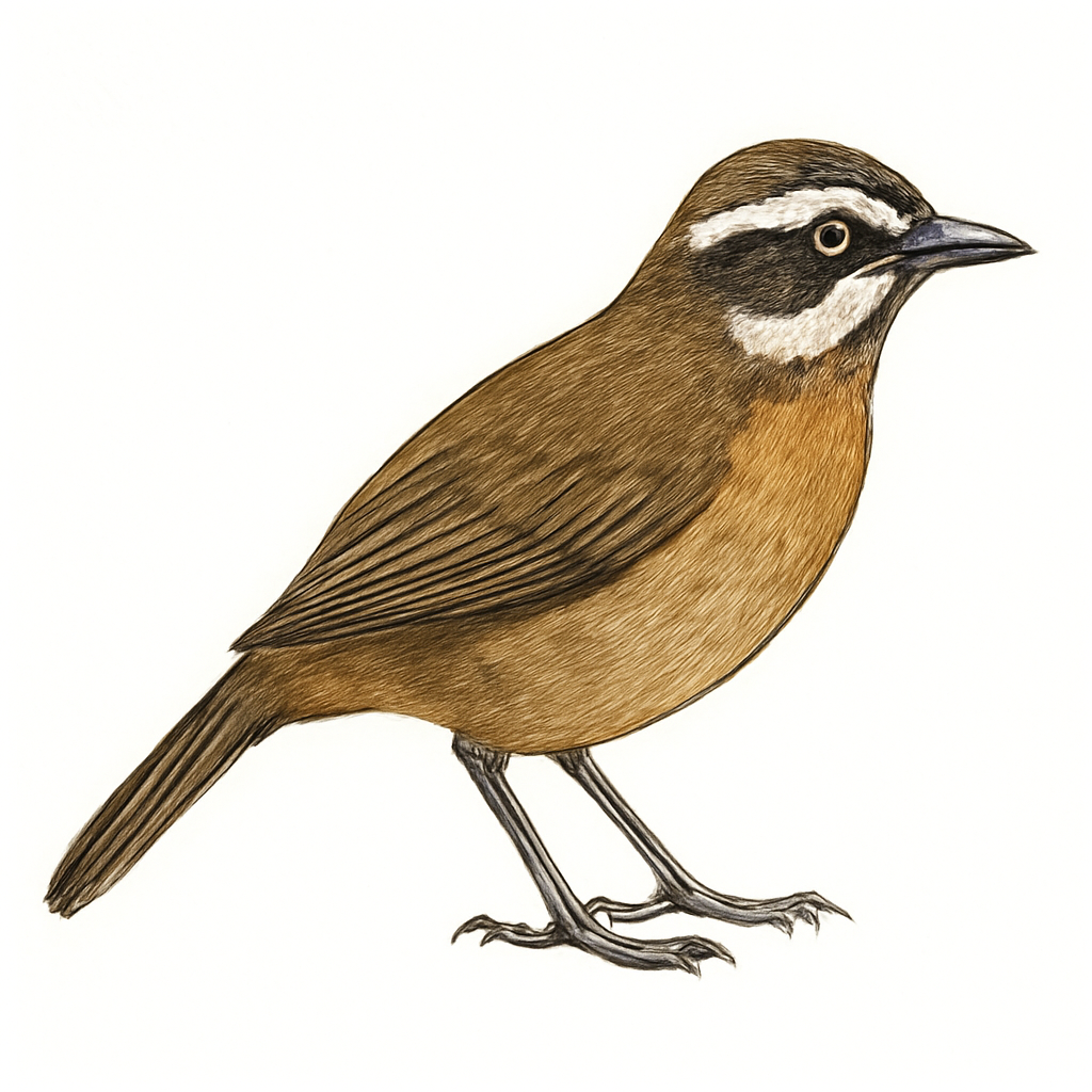 White-browed Laughingthrush illustration
