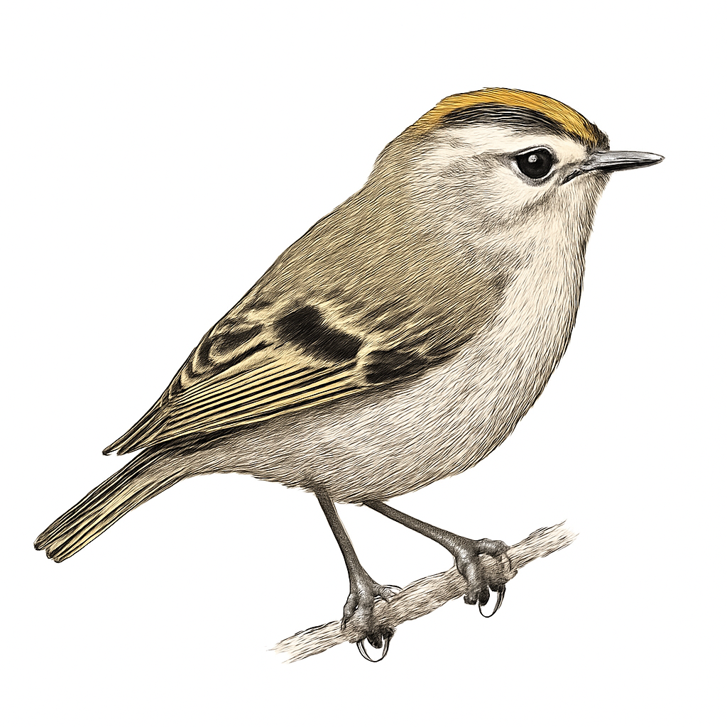 Golden-crowned Kinglet illustration