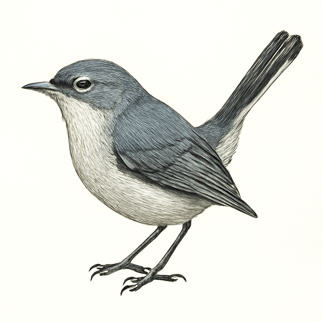 White-browed Gnatcatcher illustration