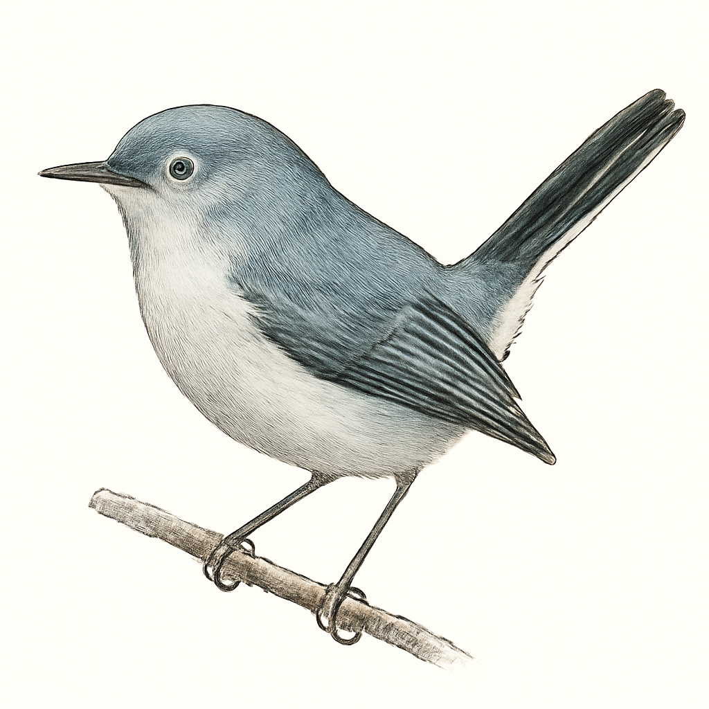 Illustration de Gobemoucheron gris-bleu